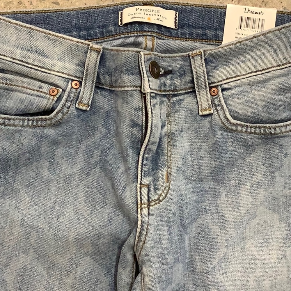 Principle “Dreamer” Mid rise skinny Jean in Indigo Snake print
